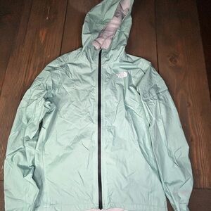 The North Face Mint Green Hooded Shell Jacket